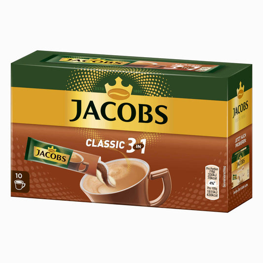 Jacobs 3in1 soluble coffee, instant coffee, 10 cup portions