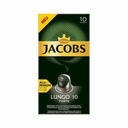 Jacobs Lungeo 10 Forte 3er Set, Kaffeekapseln, Nespresso Kompatibel, Kaffee, 3x10 Kapseln, á 5.2 g