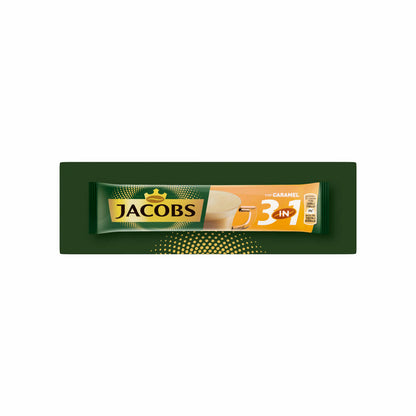 Jacobs 3in1 löslicher Kaffee, Typ Caramel, 2er-Set, Karamell Kaffeegetränk, Instantkaffee, 2 x 10 Becherportionen