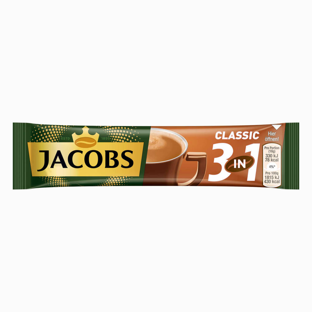 Jacobs 3in1 soluble coffee, instant coffee, pack of 3, 3 x 10 cup portions