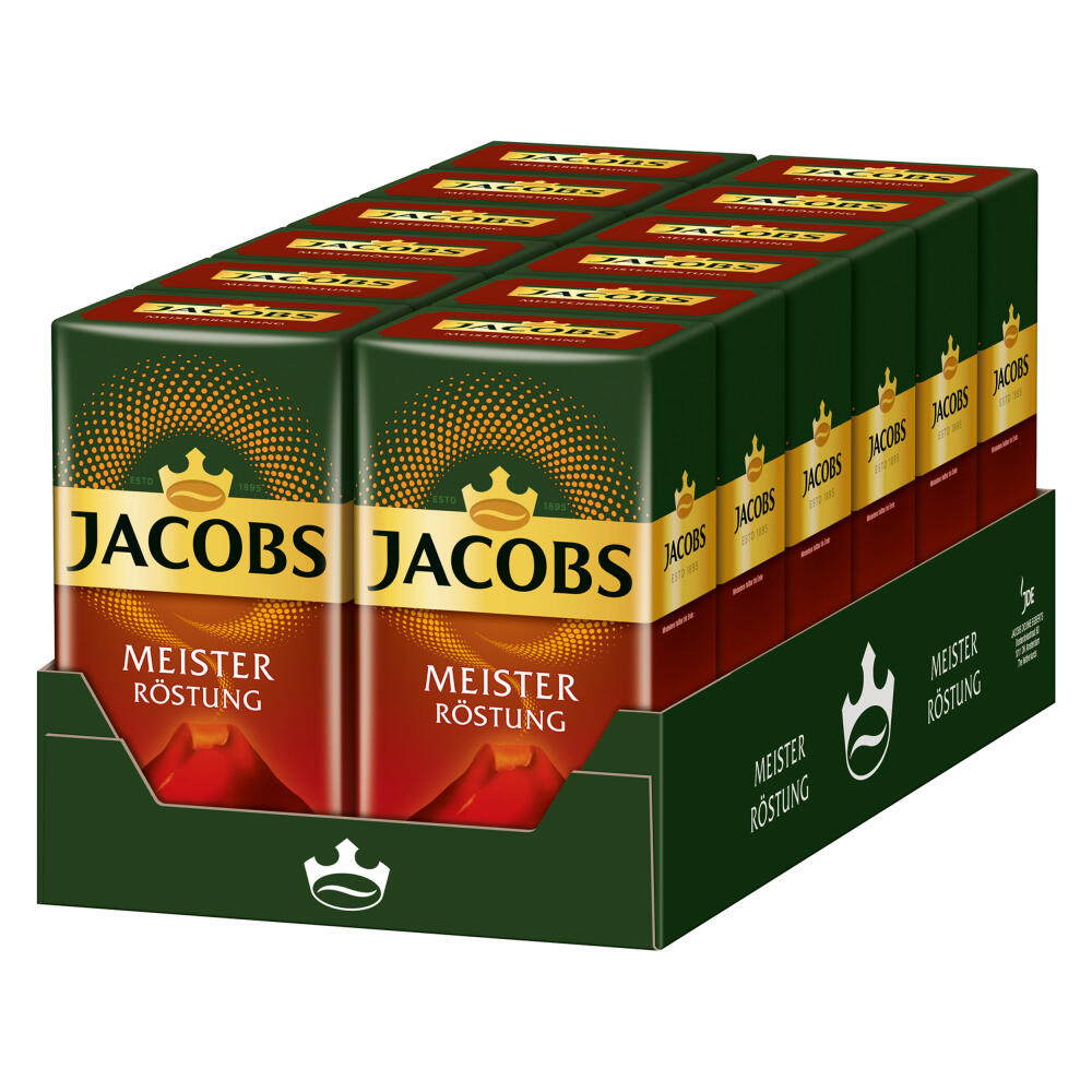 Jacobs Master Roast, Set of 10, Strong Aroma, Filter Coffee, Coffee, for Coffee Machine, 10 x 500g