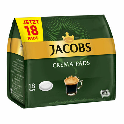 Jacobs Kaffeepads Crema Pads, Klassisch, Samtiger & Weicher Geschmack, Kaffee, 36 Pads