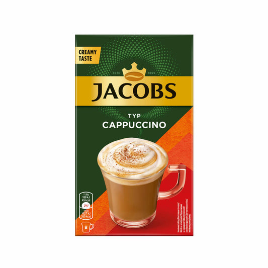 Jacobs Instant Cappuccino, coffee sticks, cappuccino sticks, soluble coffee, 8 sticks / 8 servings, 4090076