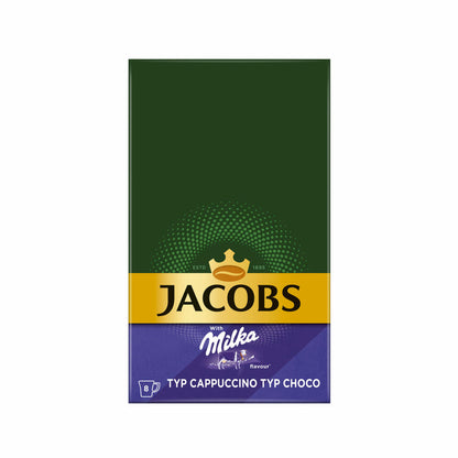 Jacobs Instant Cappuccino Milka, Kaffeesticks, Cappuccino Typ Choco, Cappuccino Sticks, 8 Sticks / 8 Portionen, 4090077