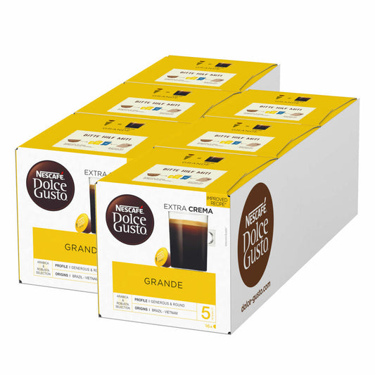 Nescafé Dolce Gusto Grande Set of 6, Coffee, Coffee Capsule, 6x16 Capsules