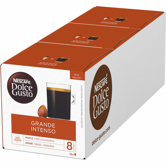 Nescafé Dolce Gusto Caffè Grande Intenso Set of 3, Strong, Coffee, Coffee Capsule, 3 x 16 Capsules