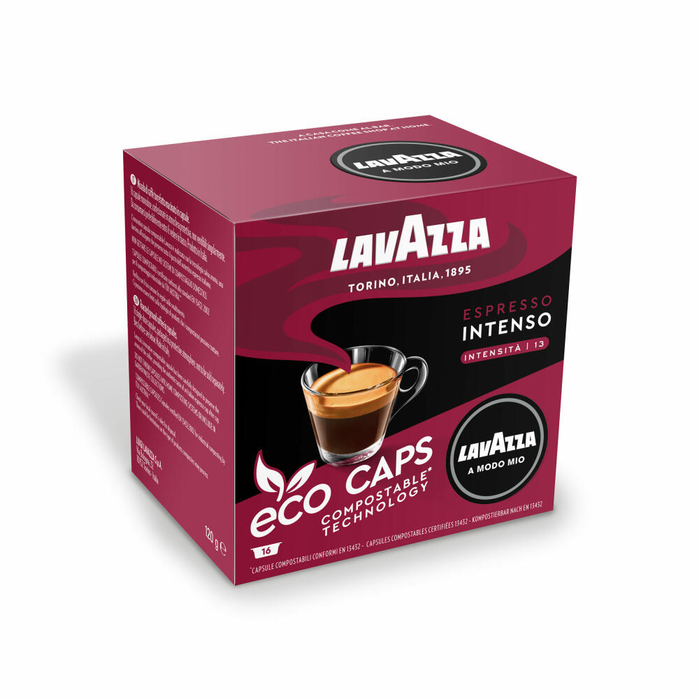 Lavazza A Modo Mio Eco Kaffeekapseln Espresso Intenso, Kaffee Kapsel, Kompostierbar, 5 x 16 Kapseln