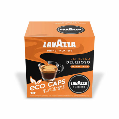 Lavazza A Modo Mio Eco Kaffeekapseln Espresso Delizioso, Kaffee Kapsel, Kompostierbar, 5 x 16 Kapseln