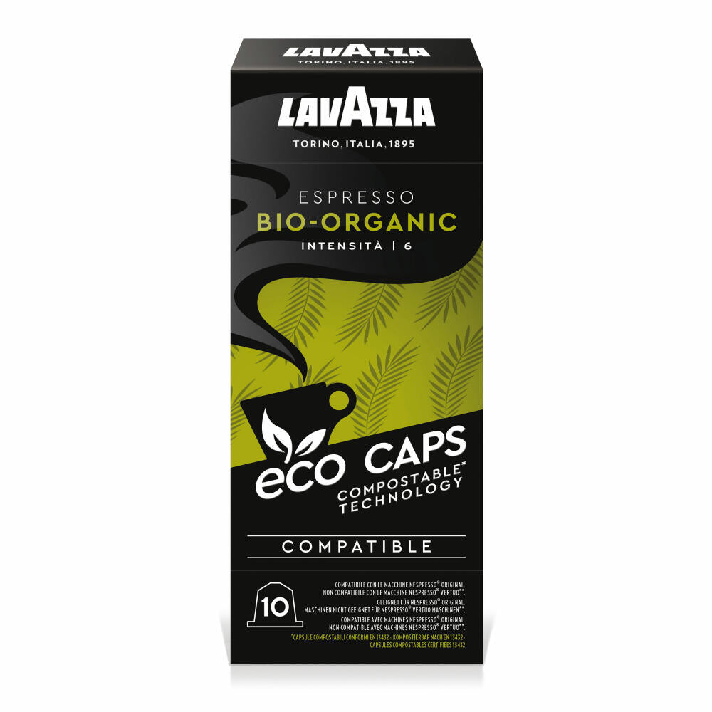 Lavazza Eco Kaffeekapseln Espresso Bio-Organic, Nespresso kompatibel, Kaffee Kapsel, 5 x 10 Kapseln