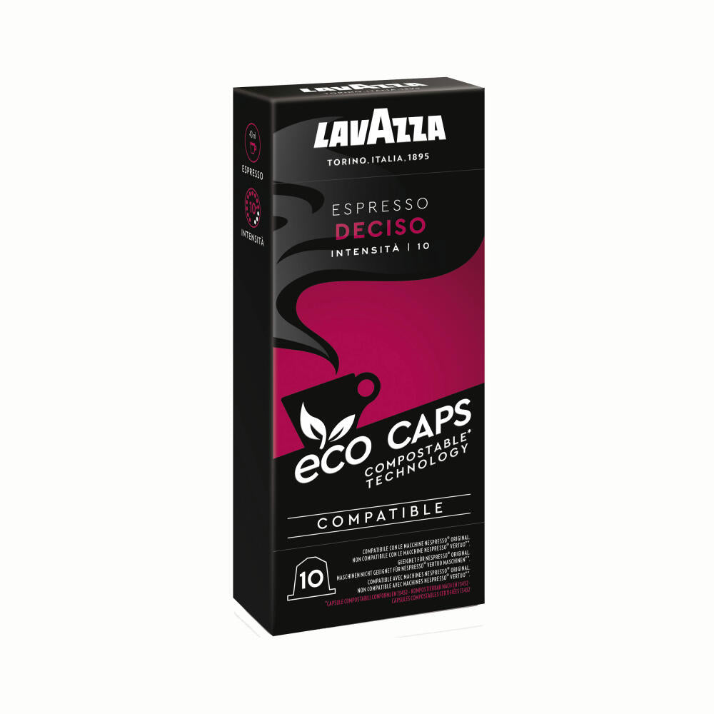 Lavazza Eco Kaffeekapseln Espresso Deciso, Nespresso kompatibel, Kaffee Kapsel, 3 x 10 Kapseln