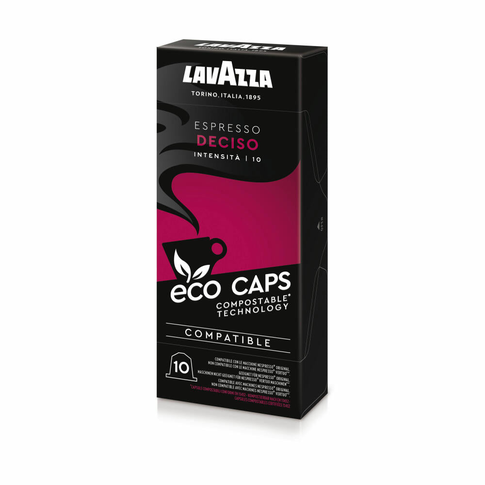 Lavazza Eco Kaffeekapseln Espresso Deciso, Nespresso kompatibel, Kaffee Kapsel, 5 x 10 Kapseln