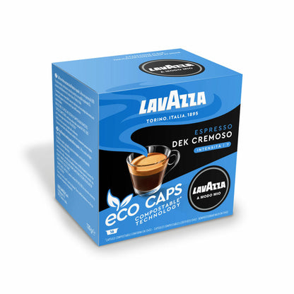 Lavazza A Modo Mio Eco Coffee Capsules Espresso Dek Cremoso, Coffee Capsule, Compostable, 2 x 16 Capsules