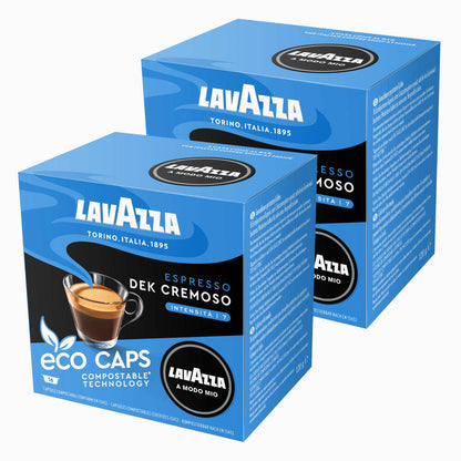 Lavazza A Modo Mio Eco Kaffeekapseln Espresso Dek Cremoso, Kaffee Kapsel, Kompostierbar, 2 x 16 Kapseln