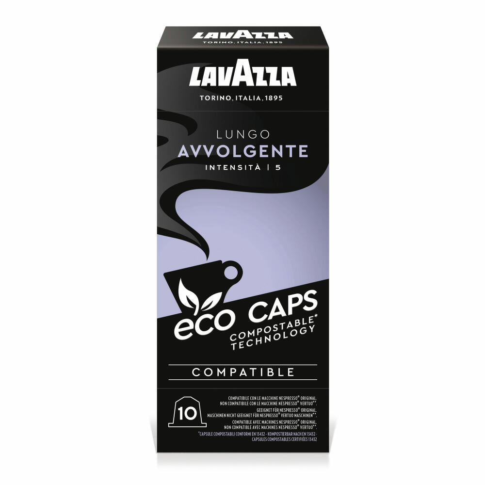 Lavazza Eco Kaffeekapseln Lungo Avvolgente, Nespresso kompatibel, Kaffee Kapsel, 10 Kapseln