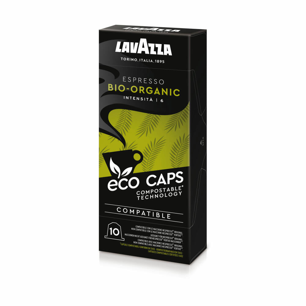 Lavazza Eco Kaffeekapseln Espresso Bio-Organic, Nespresso kompatibel, Kaffee Kapsel, 5 x 10 Kapseln