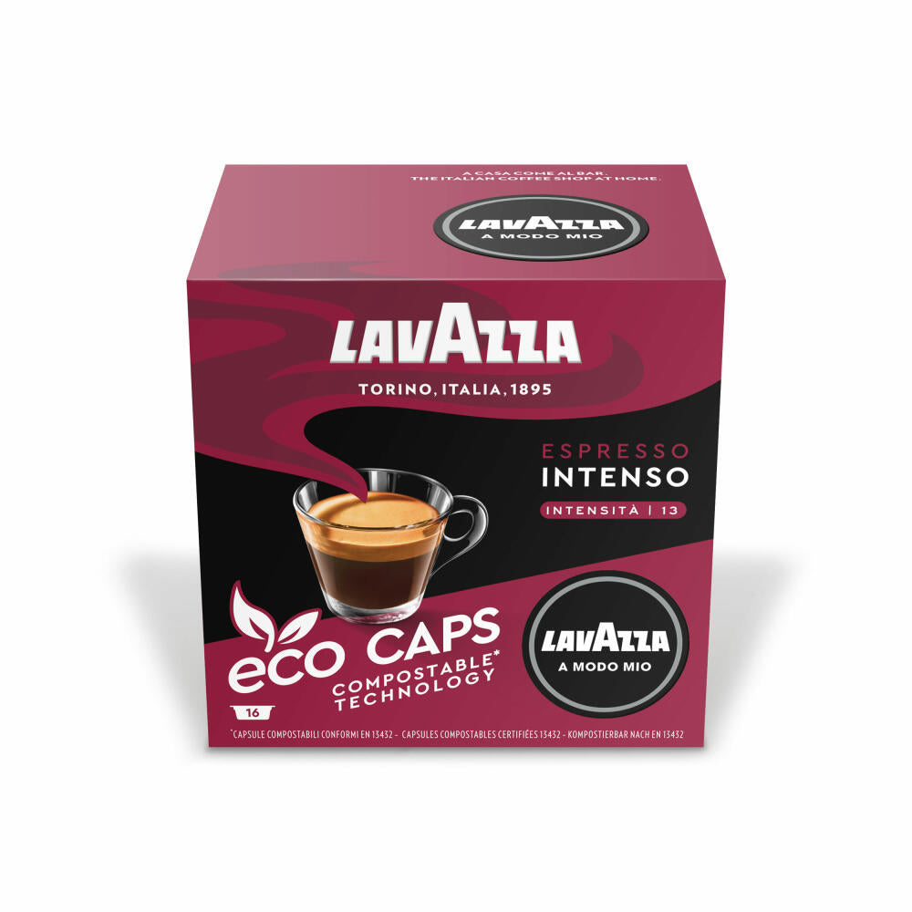 Lavazza A Modo Mio Eco Kaffeekapseln Espresso Intenso, Kaffee Kapsel, Kompostierbar, 3 x 16 Kapseln