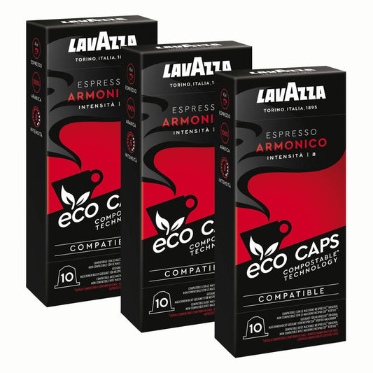 Lavazza Eco Coffee Capsules Espresso Armonico, Nespresso compatible, Coffee Capsule, 3 x 10 Capsules