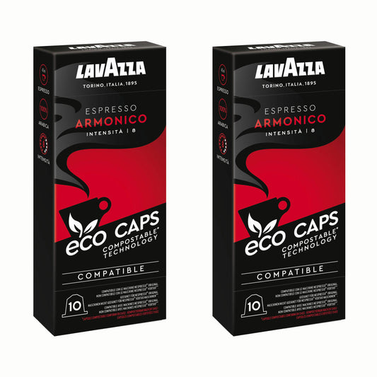 Lavazza Eco Coffee Capsules Espresso Armonico, Nespresso compatible, Coffee Capsule, 2 x 10 Capsules