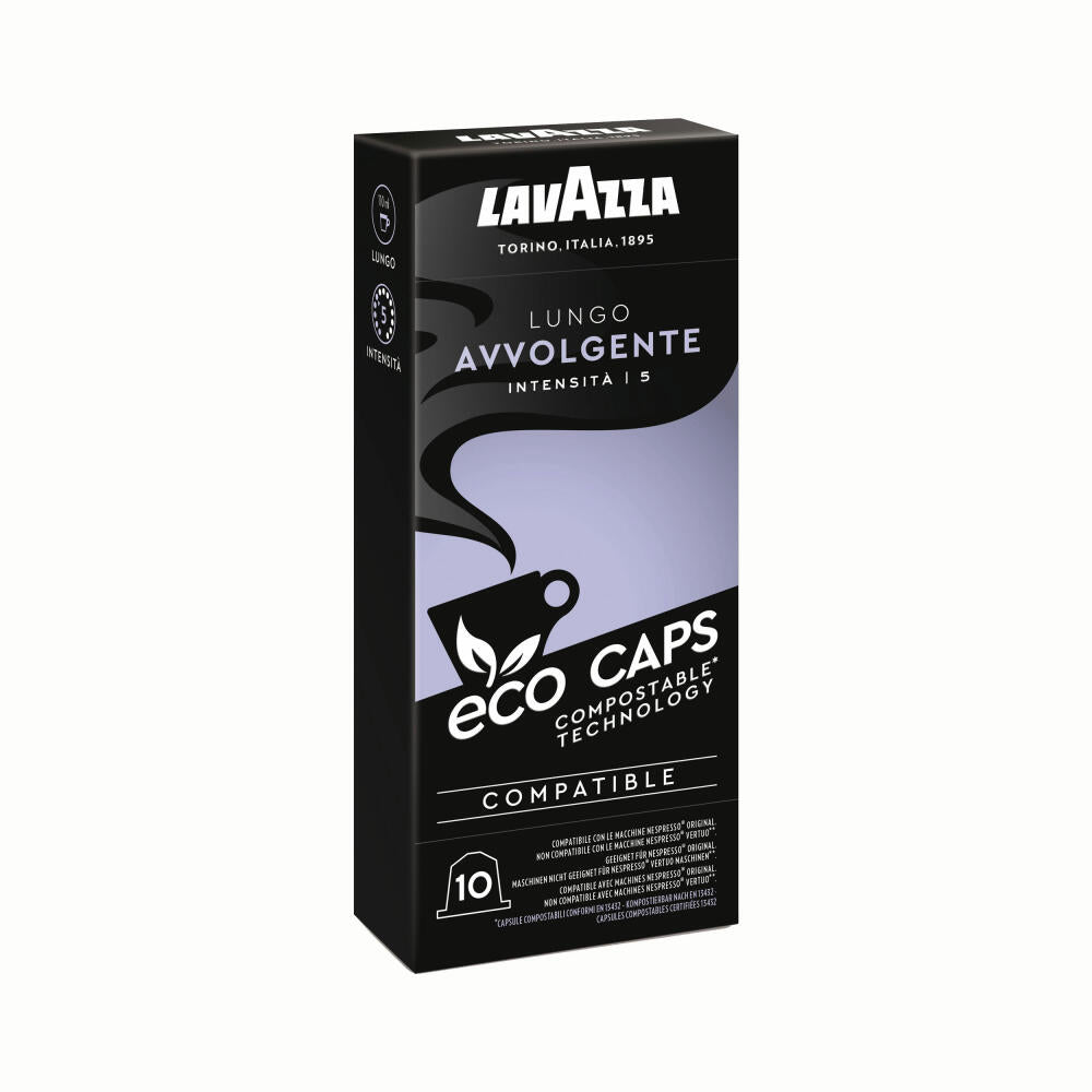 Lavazza Eco Kaffeekapseln Lungo Avvolgente, Nespresso kompatibel, Kaffee Kapsel, 10 Kapseln