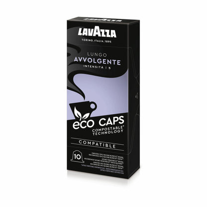 Lavazza Eco Kaffeekapseln Lungo Avvolgente, Nespresso kompatibel, Kaffee Kapsel, 10 Kapseln