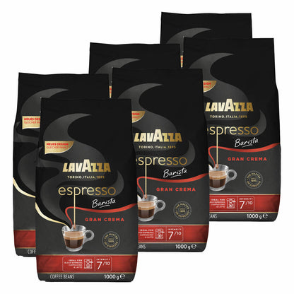 Lavazza Coffee Espresso Barista Gran Crema, whole beans, bean coffee, set, 6 x 1000 g