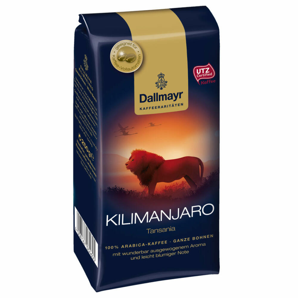 Dallmayr Kilimanjaro Tanzania, coffee rarities, bean coffee, roasted coffee, whole beans, coffee beans, 250 g