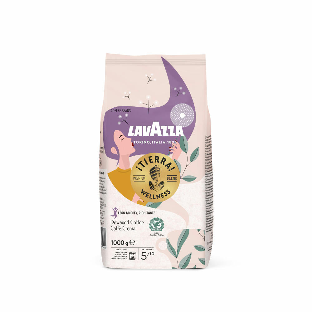 Lavazza Kaffee Tierra Wellness, ganze Bohnen, Bohnenkaffee, Set, 3 x 1000 g