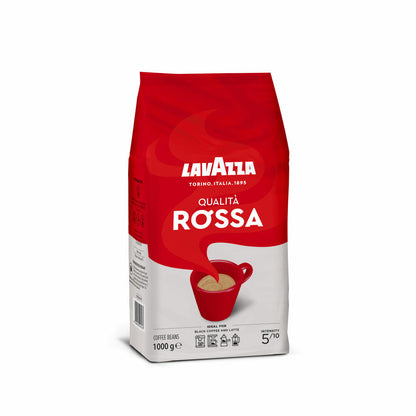 Lavazza Coffee Qualita Rossa, whole beans, bean coffee, pack of 2, 2 x 1000g