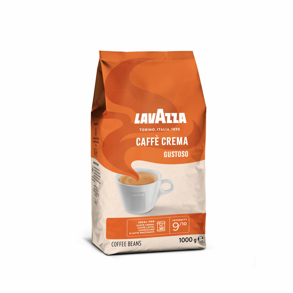 Lavazza Kaffee Caffe Crema Gustoso, ganze Bohnen, Bohnenkaffee, Set, 6 x 1000 g