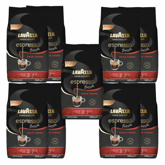 Lavazza Kaffee Espresso Barista Gran Crema, ganze Bohnen, Bohnenkaffee, Set, 9 x 1000 g