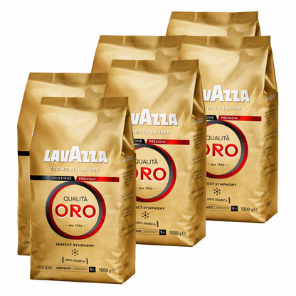 Lavazza Coffee Qualita Oro, whole beans, bean coffee, set, 6 x 1000 g