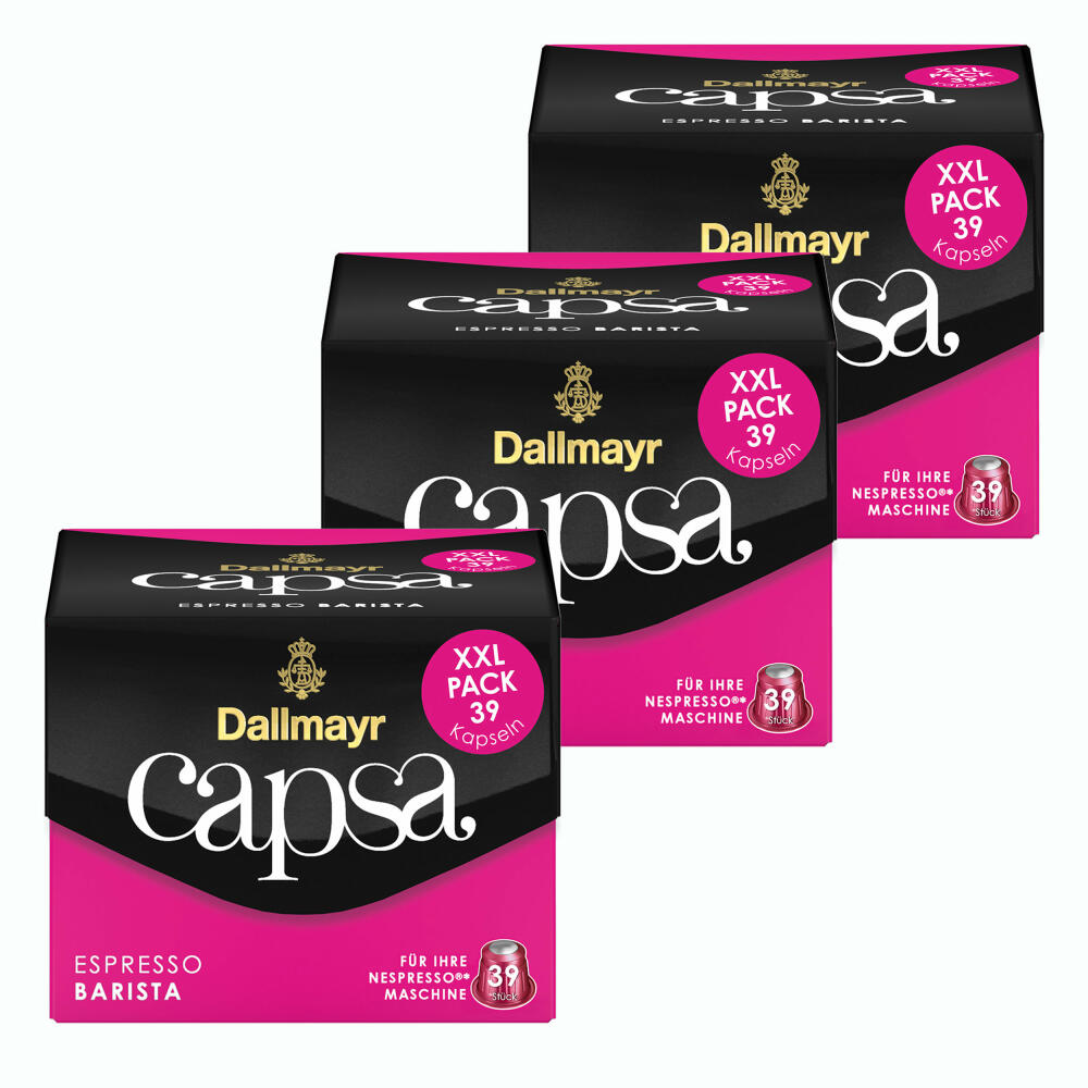 Dallmayr Capsa Espresso Barista XXL, Nespresso Compatible Capsule, Roasted Coffee, Coffee, 117 Capsules á 5.6 g