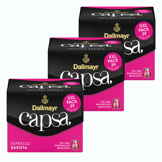 Dallmayr Capsa Espresso Barista XXL, Nespresso Kompatibel Kapsel, Röstkaffee, Kaffee, 117 Kapseln á 5.6 g