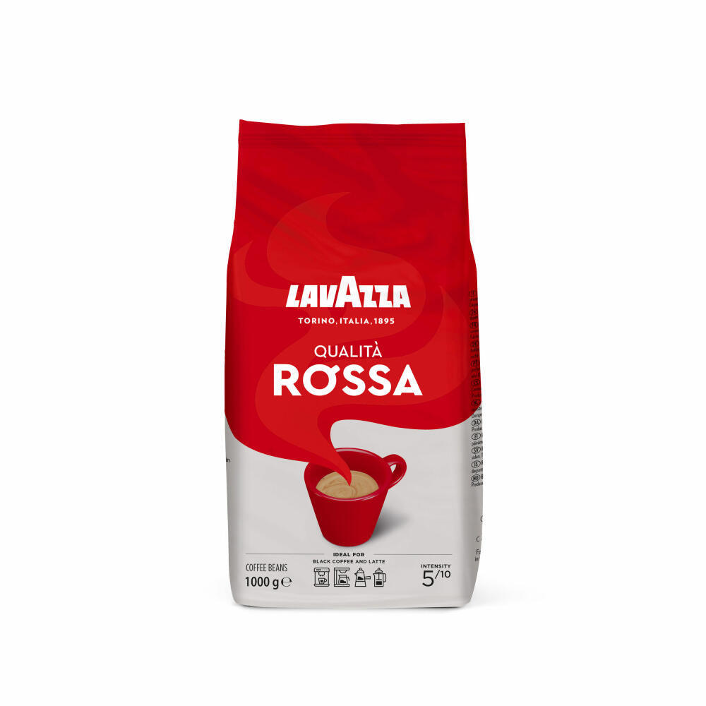 Lavazza Coffee Qualita Rossa, whole beans, bean coffee, pack of 3, 3 x 1000g