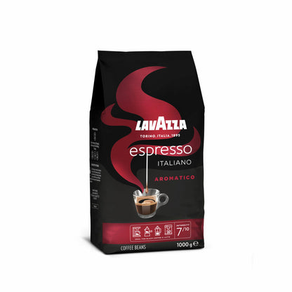 Lavazza Coffee Espresso Italiano Aromatico, whole beans, bean coffee, set, 5 x 1000 g