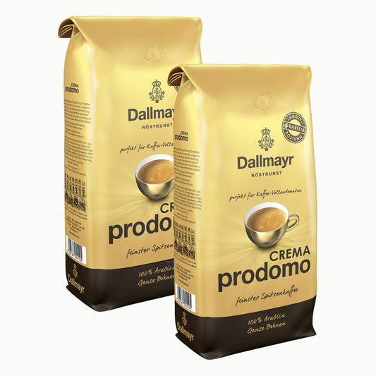 Dallmayr Crema Prodomo, bean coffee, roasted coffee, coffee, whole beans, coffee beans, 2 x 1000 g