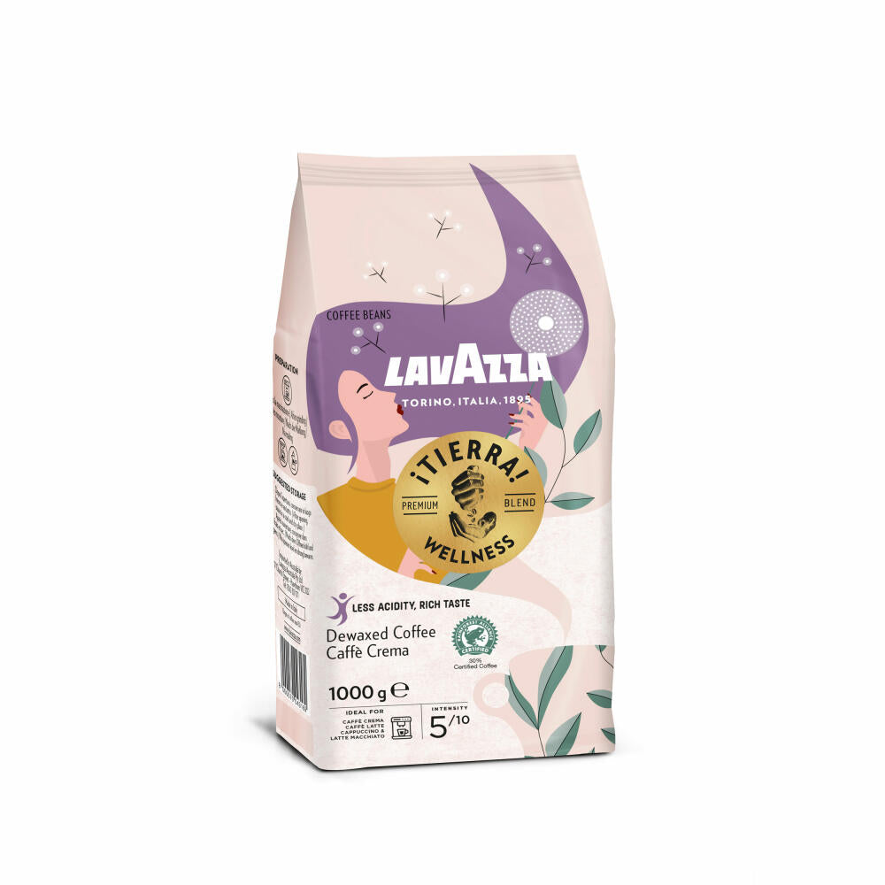 Lavazza Kaffee Tierra Wellness, ganze Bohnen, Bohnenkaffee, Set, 7 x 1000 g