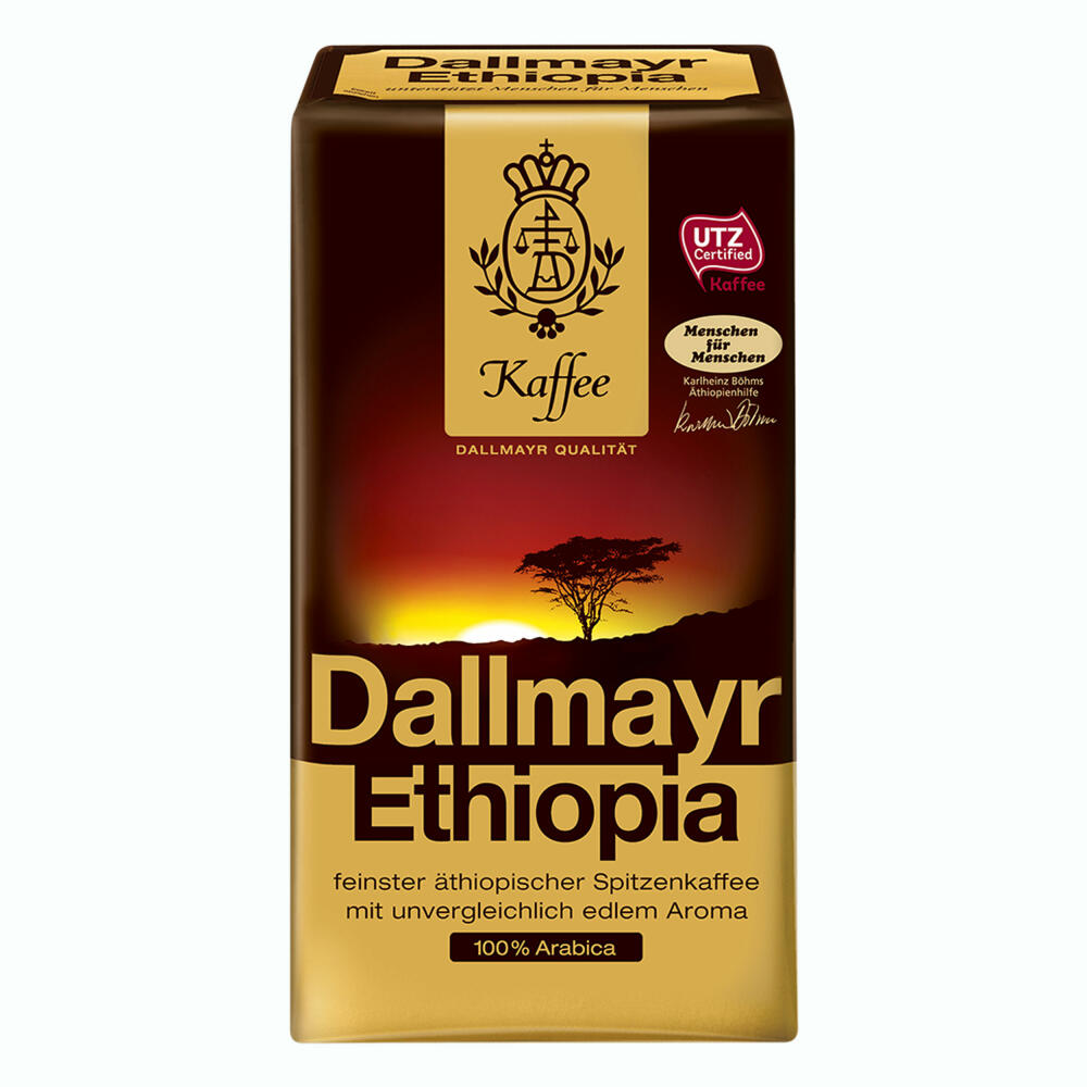 Dallmayr Ethiopia, Gemahlener Kaffee, Filterkaffee, Röstkaffee, 100% Arabica, 12 x 500 g