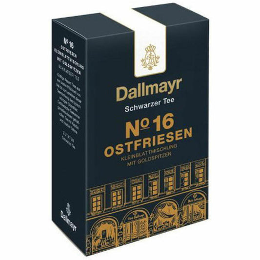 Dallmayr Schwarztee - Nr. 16 Ostfriesen Kleinblattmischung, Assam Tee, Schwarzer Tee, Loser Tee, Ceylon Tee, Würzig / Malzig, 100 g