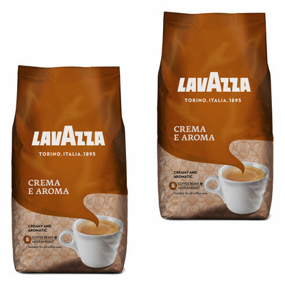 Lavazza Kaffee Bohnen Crema E Aroma, Bohnenkaffee, 2er Pack, 2 x 1000g