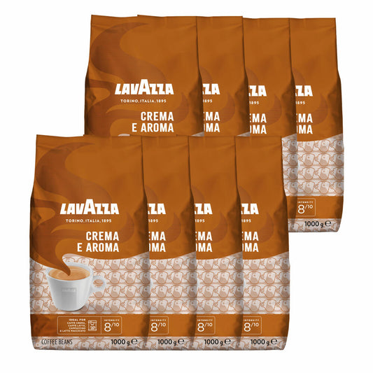 Lavazza Coffee Crema E Aroma, whole beans, bean coffee, set, 8 x 1000 g