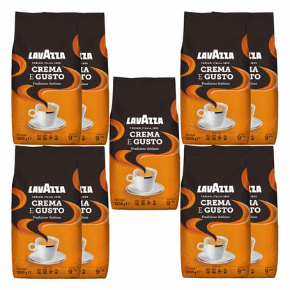 Lavazza Kaffee Crema E Gusto, ganze Bohnen, Bohnenkaffee, Set, 9 x 1000 g