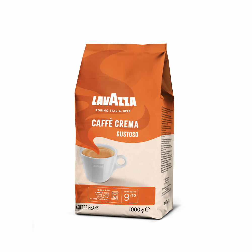 Lavazza Coffee Caffe Crema Gustoso, whole beans, bean coffee, set, 3 x 1000 g