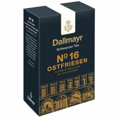 Dallmayr Schwarztee - Nr. 16 Ostfriesen Kleinblattmischung, Assam Tee, Schwarzer Tee, Loser Tee, Ceylon Tee, Würzig / Malzig, 8 x 100 g