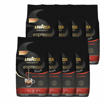 Lavazza Kaffee Espresso Barista Gran Crema, ganze Bohnen, Bohnenkaffee, Set, 8 x 1000 g