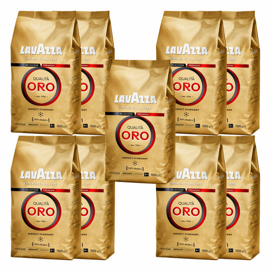 Lavazza Kaffee Qualita Oro, ganze Bohnen, Bohnenkaffee, Set, 9 x 1000 g