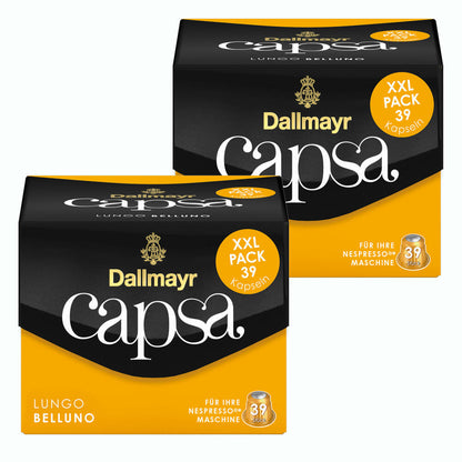 Dallmayr Capsa Lungo Belluno XXL, Nespresso Compatible Capsule, Roasted Coffee, Coffee, 78 Capsules á 5.6 g