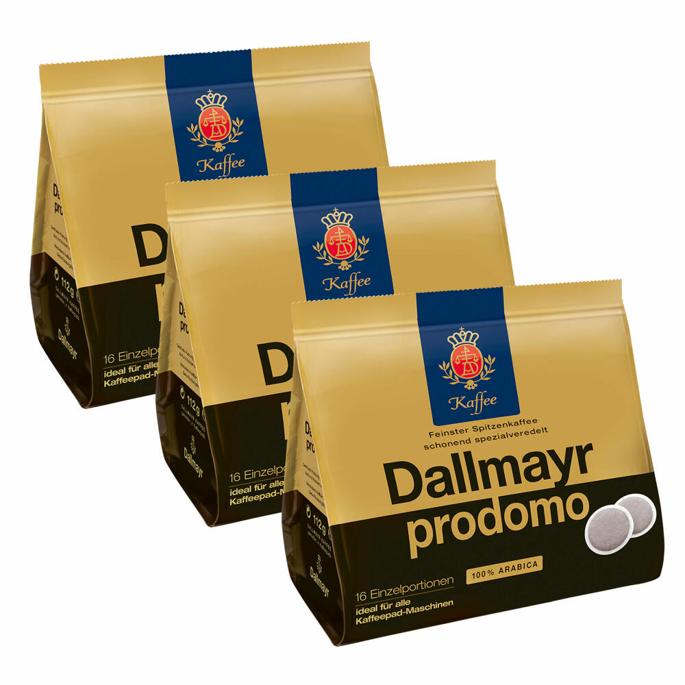 Dallmayr Prodomo coffee pads, for all pad machines, roasted coffee, specially refined, 48 pads, á 7 g