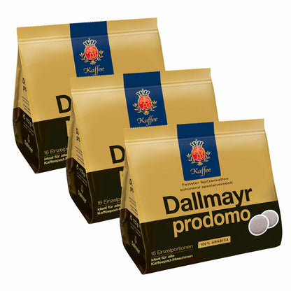 Dallmayr Prodomo Kaffeepads, für alle Pad Maschinen, Röstkaffee, Spezialveredelt, 48 Pads, á 7 g