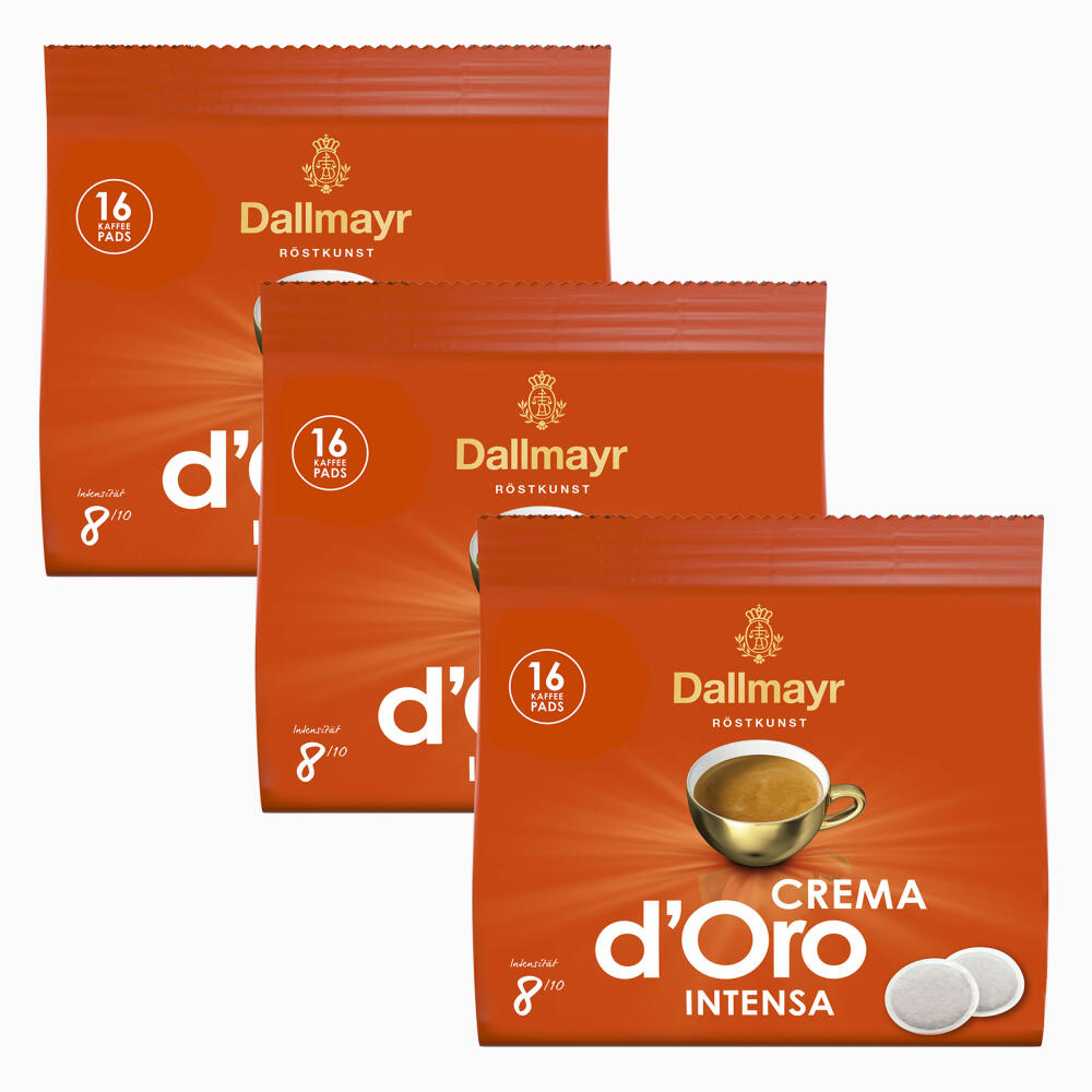 Dallmayr Crema dOro Intensa coffee pads, for all pad machines, roasted coffee, 48 pads, á 7 g